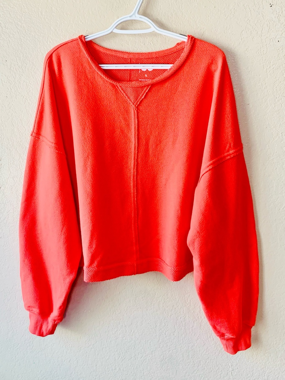 SO Juniors Beachy Terrycloth Oversized Boxy Crew Neck Sweatshirt Size L - Picture 2 of 4